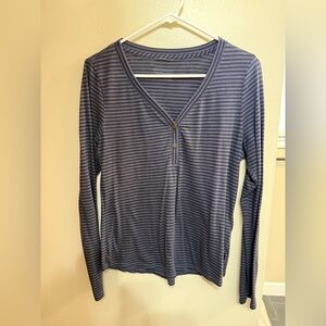 Patagonia Blue Striped Long Sleeve Top (Mainstay Henley)